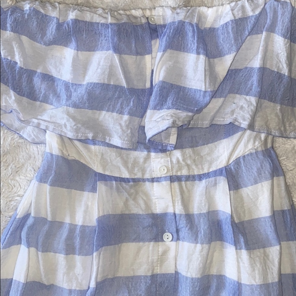 Nautical Blue and White Striped Midi Dress - Picture 10 of 11